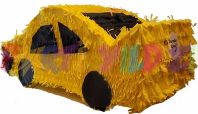 Yarış Arabası Sarı Şekilli Pinyata