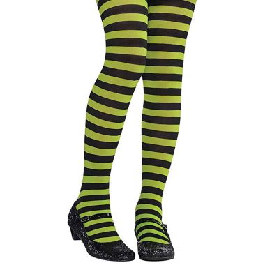 Yeşil Siyah Çizgili Çocuk Tayt / Çorap